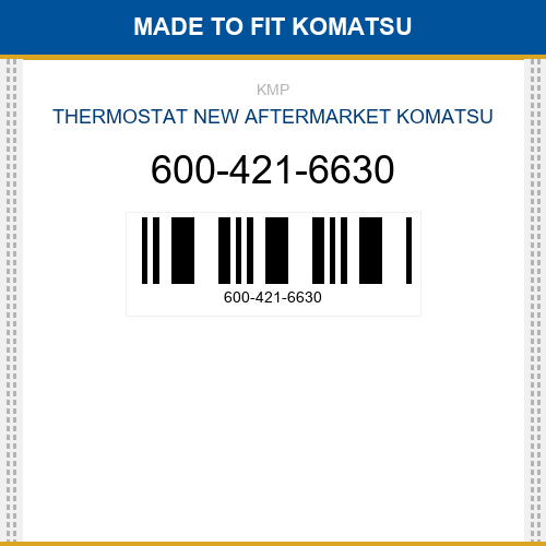 600-421-6630 Thermostat Made to fit for KOMATSU
