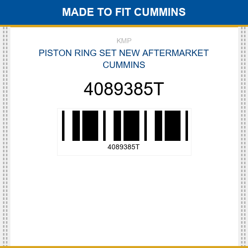 4089385T Piston ring set Made to fit for CUMMINS