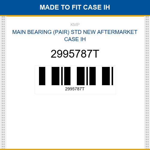 2995787T Main bearing (pair) std Made to fit for Case Ih