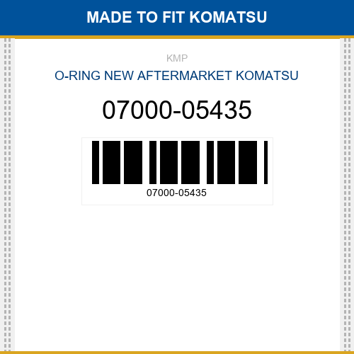 07000-05435 O-ring Made to fit for KOMATSU