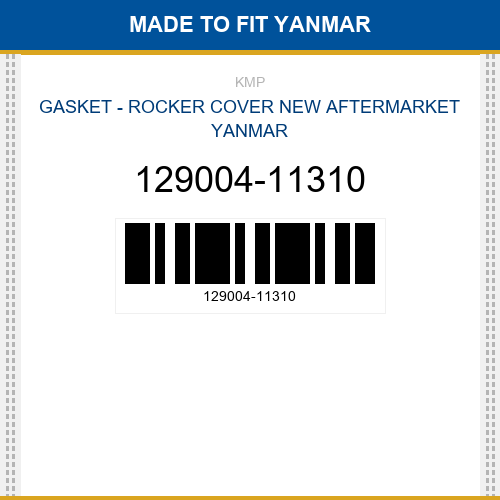 129004-11310 Gasket - rocker cover Made to fit for YANMAR