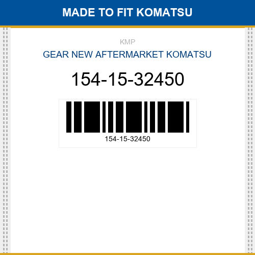 154-15-32450 Gear Made to fit for KOMATSU