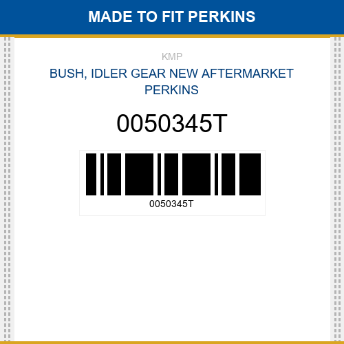 0050345T Bush, idler gear Made to fit for PERKINS