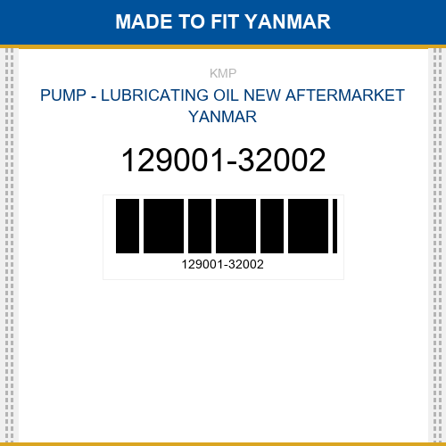 129001-32002 Pump - lubricating oil Made to fit for YANMAR