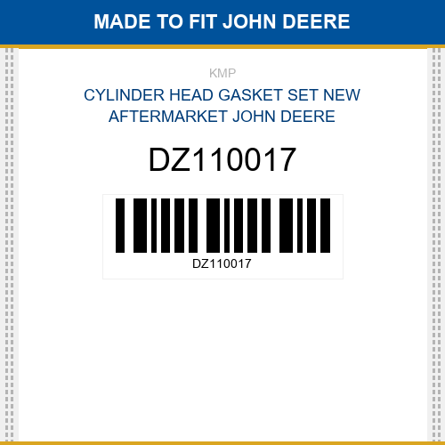 DZ110017 Cylinder head gasket set Made to fit for JOHN DEERE