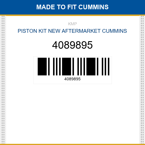 4089895 Piston kit Made to fit for CUMMINS