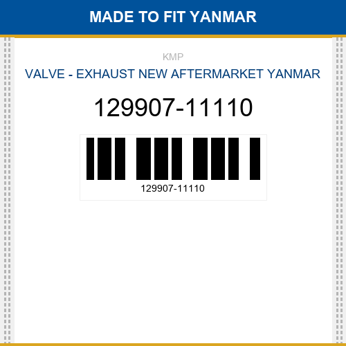 129907-11110 Valve - exhaust Made to fit for YANMAR