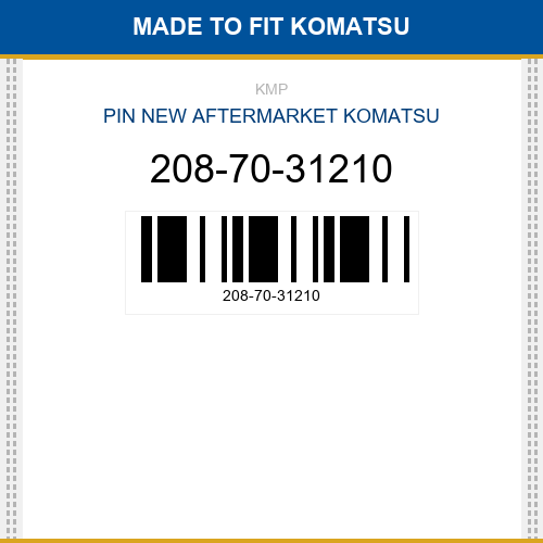 208-70-31210 Pin Made to fit for KOMATSU