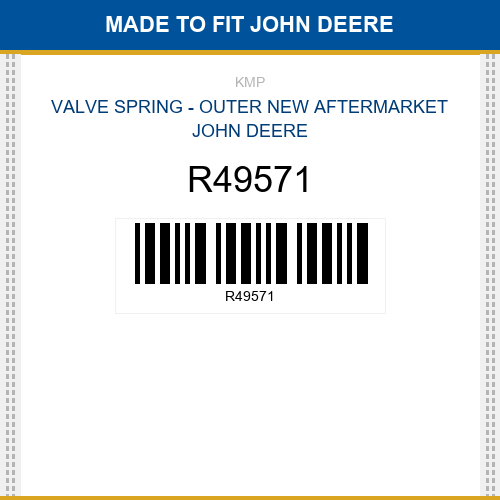 R49571 Valve spring - outer Made to fit for JOHN DEERE