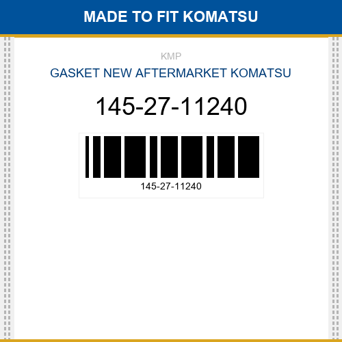 145-27-11240 Gasket Made to fit for KOMATSU