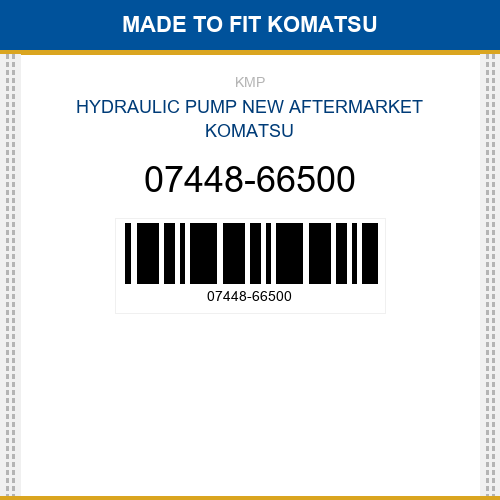 07448-66500 Hydraulic pump Made to fit for KOMATSU