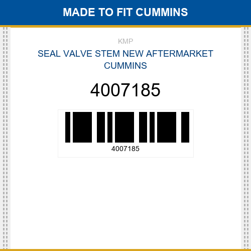 4007185 Seal valve stem Made to fit for CUMMINS