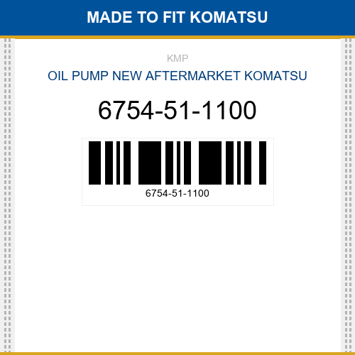 6754-51-1100 Oil pump Made to fit for KOMATSU