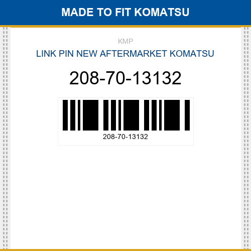 208-70-13132 Link pin Made to fit for KOMATSU