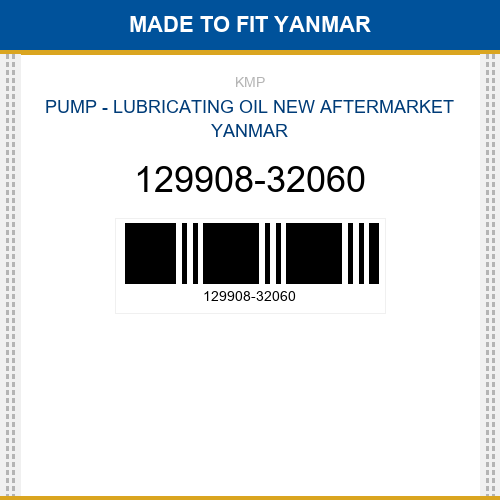 129908-32060 Pump - lubricating oil Made to fit for YANMAR