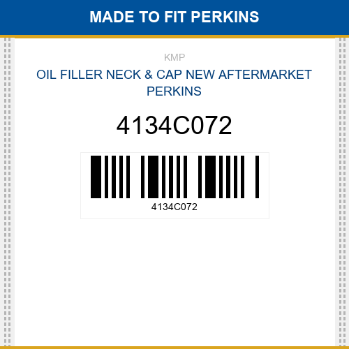 4134C072 Oil filler neck & cap Made to fit for PERKINS