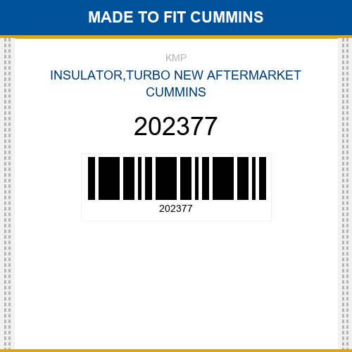 202377 Insulator,turbo Made to fit for CUMMINS