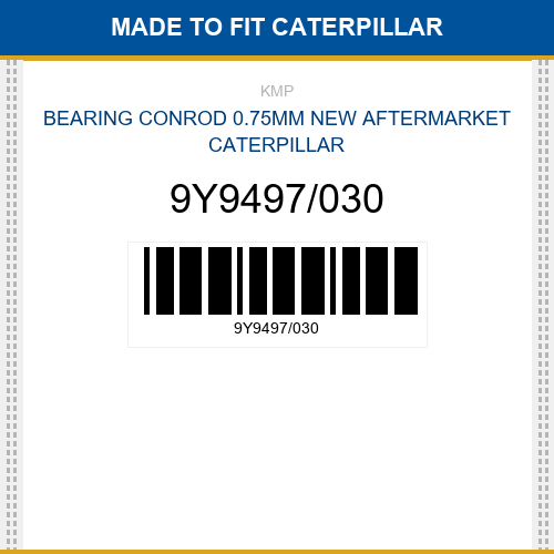 9Y9497/030 Bearing conrod 0.75mm Made to fit for CATERPILLAR