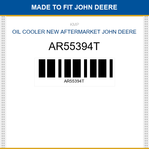AR55394T Oil cooler Made to fit for JOHN DEERE