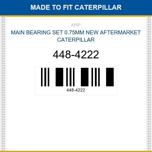 448-4222 Main bearing set 0.75mm Made to fit