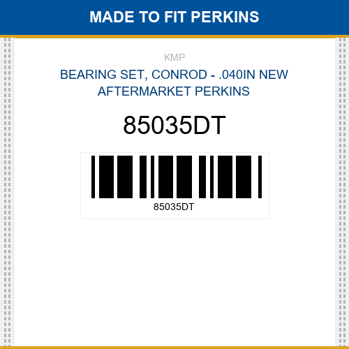 85035DT Bearing set, conrod - .040in Made to fit for PERKINS