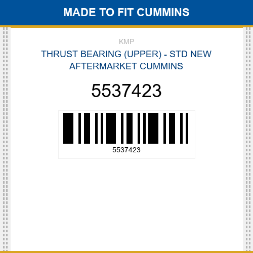 5537423 Thrust bearing (upper) - std Made to fit for CUMMINS