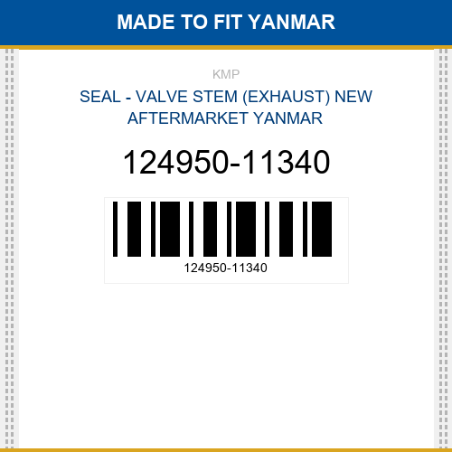 124950-11340 Seal - valve stem (exhaust) Made to fit for YANMAR