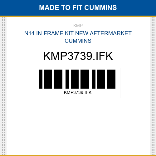 KMP3739.IFK N14 in-frame kit Made to fit for CUMMINS