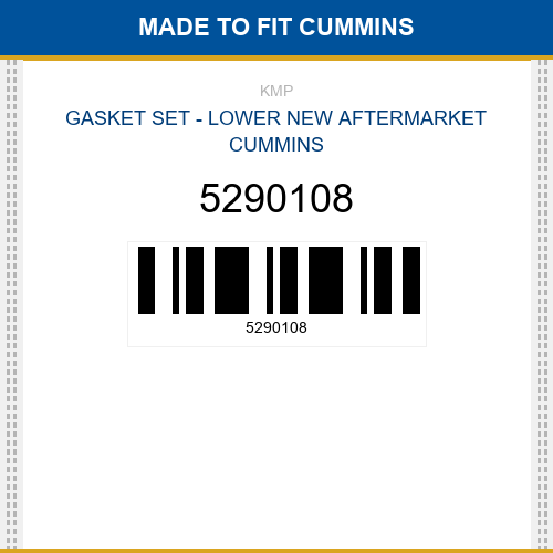 5290108 Gasket set - lower Made to fit for CUMMINS