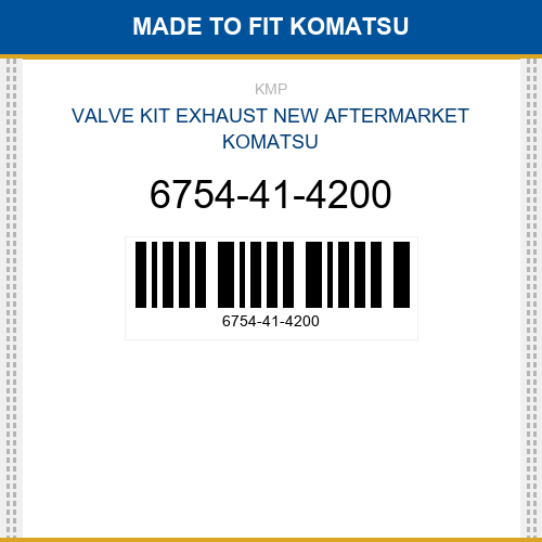 6754-41-4200 Valve kit exhaust Made to fit for KOMATSU
