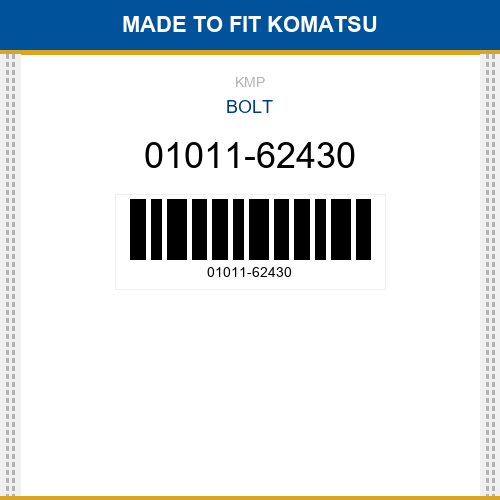01011-62430 Bolt Made to fit for KOMATSU