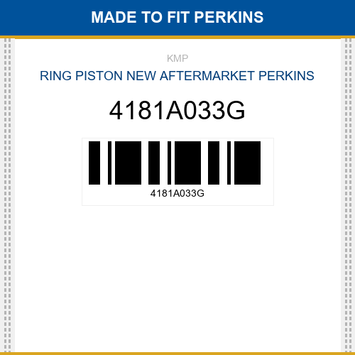 4181A033G Ring piston Made to fit for PERKINS