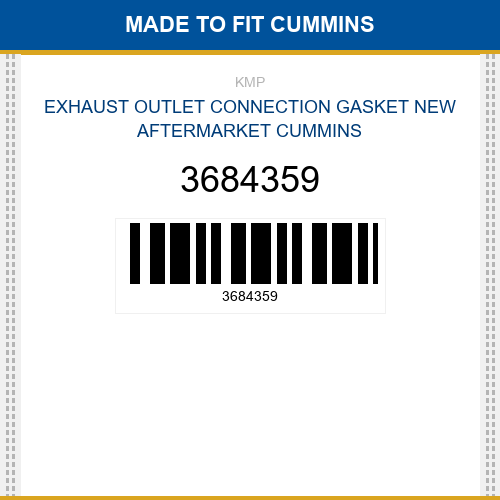 3684359 Exhaust outlet connection gasket Made to fit for CUMMINS