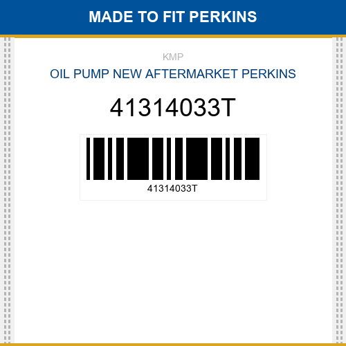 41314033T Oil pump Made to fit for PERKINS