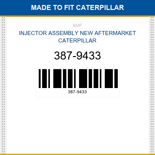 387-9433 Injector assembly Made to fit
