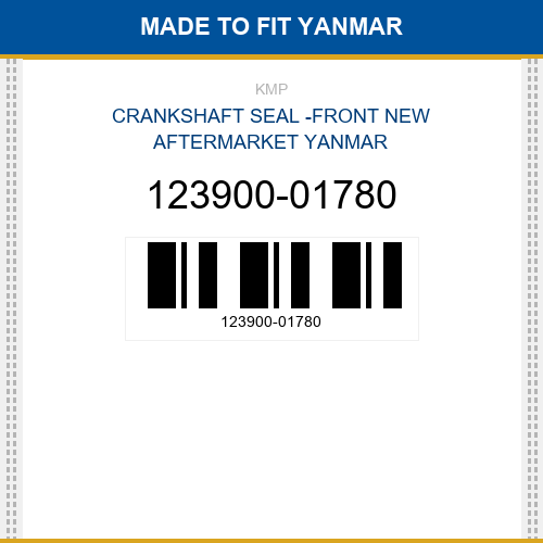 123900-01780 Crankshaft seal -front Made to fit for YANMAR