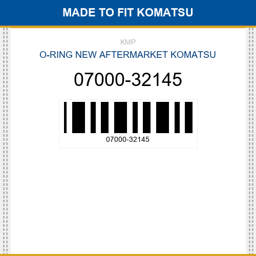 07000-32145 O-ring Made to fit for KOMATSU
