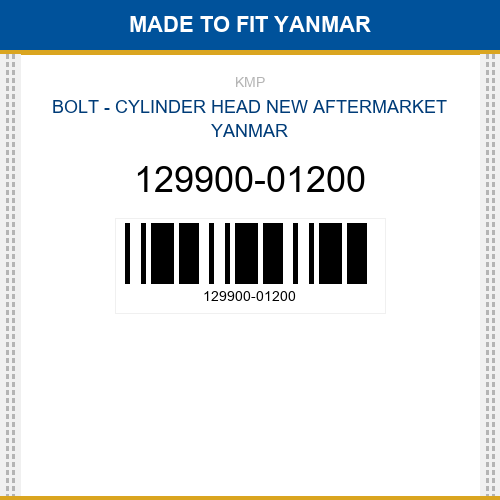 129900-01200 Bolt - cylinder head Made to fit for YANMAR
