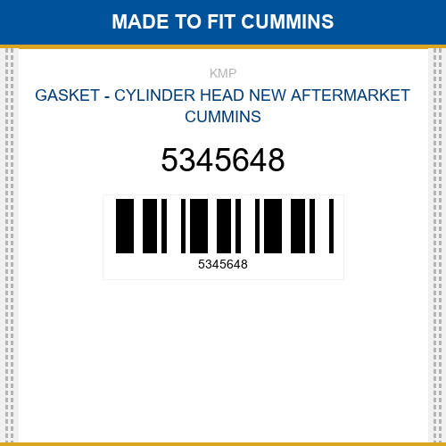 5345648 Gasket - cylinder head Made to fit for CUMMINS