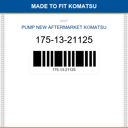 175-13-21125 Pump Made to fit for KOMATSU