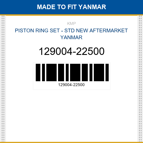 129004-22500 Piston ring set - std Made to fit for YANMAR