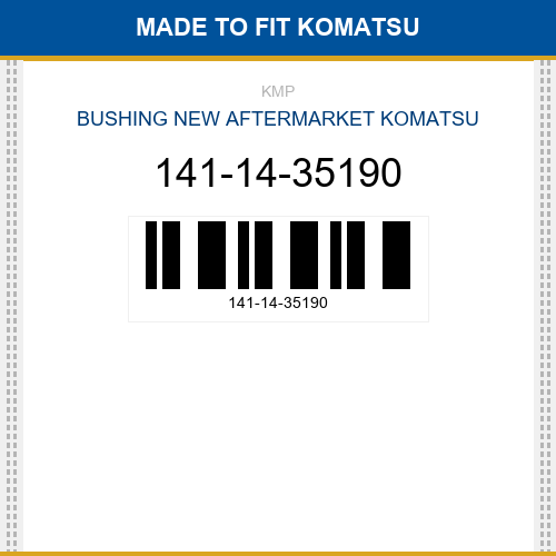 141-14-35190 Bushing Made to fit for KOMATSU