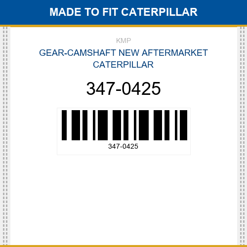 347-0425 Gear-camshaft Made to fit