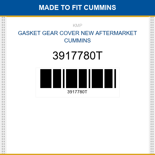 3917780T Gasket gear cover Made to fit for CUMMINS