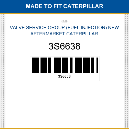 3S6638 Valve service group (fuel injection) Made to fit for CATERPILLAR