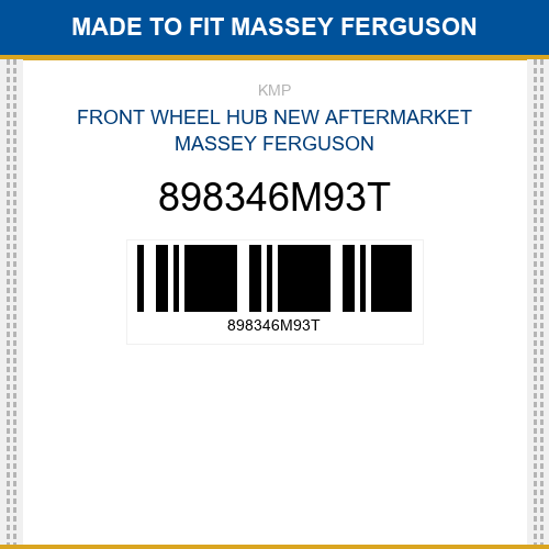 898346M93T Front wheel hub Made to fit for MASSEY FERGUSON