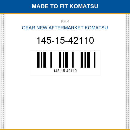 145-15-42110 Gear Made to fit for KOMATSU