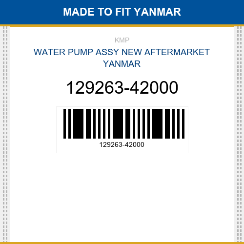 129263-42000 Water pump assy Made to fit for YANMAR