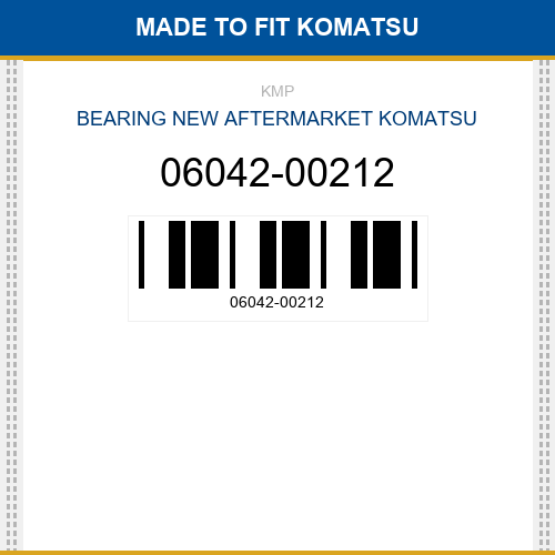06042-00212 Bearing Made to fit for KOMATSU