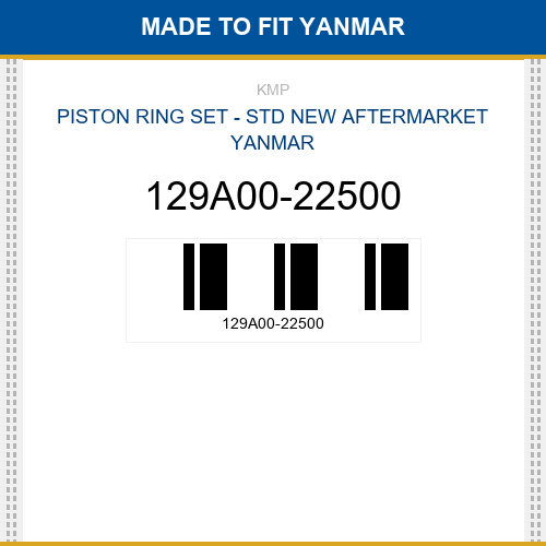 129A00-22500 Piston ring set - std Made to fit for YANMAR